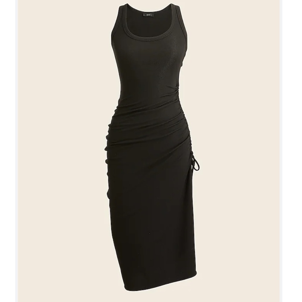 J. Crew Vintage Side Ruched Ribbed MIDI Tank Dress NEW